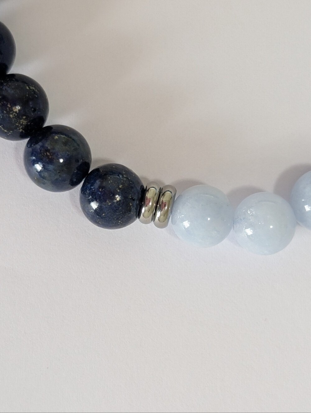 Apatite/Chalcedony/Lapis Lazuli Bracelet - Picture 7 of 7